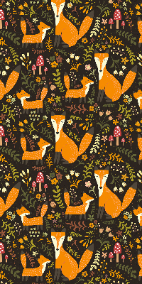 Store enrouleur avec motif de renards et de plantes