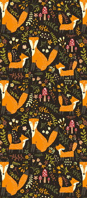 Store enrouleur avec motif de renards et de plantes