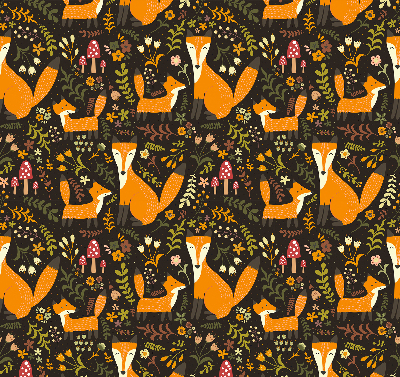 Store enrouleur avec motif de renards et de plantes