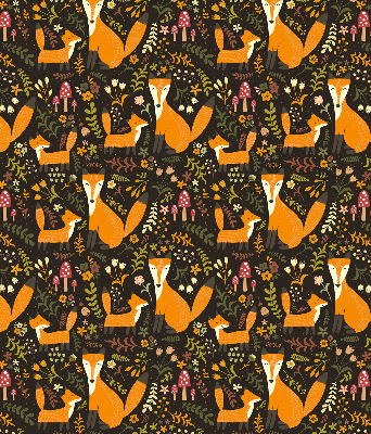 Store enrouleur avec motif de renards et de plantes