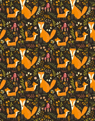 Store enrouleur avec motif de renards et de plantes