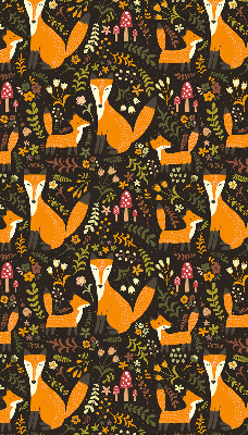 Store enrouleur avec motif de renards et de plantes