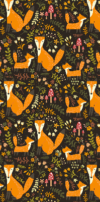 Store enrouleur avec motif de renards et de plantes