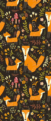 Store enrouleur avec motif de renards et de plantes