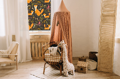 Store enrouleur avec motif de renards et de plantes