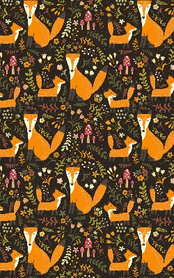 Store enrouleur avec motif de renards et de plantes