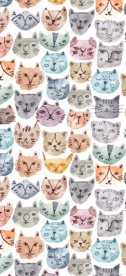 Store enrouleur à visages de chat colorés