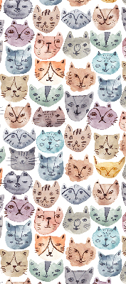 Store enrouleur à visages de chat colorés