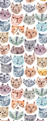 Store enrouleur à visages de chat colorés