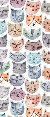 Store enrouleur à visages de chat colorés