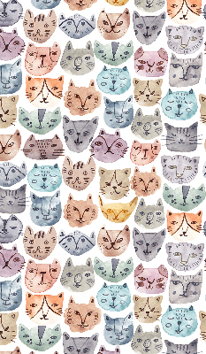 Store enrouleur à visages de chat colorés