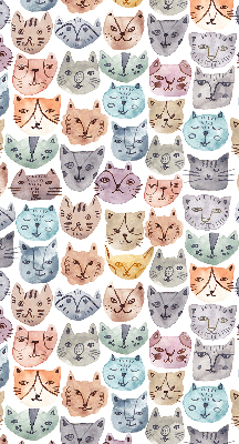 Store enrouleur à visages de chat colorés