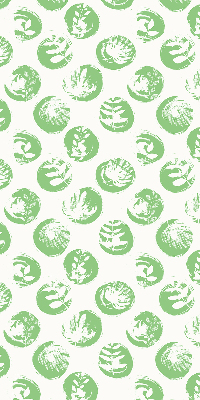 Store enrouleur avec des plantes reflétées sur des cercles verts