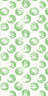 Store enrouleur avec des plantes reflétées sur des cercles verts