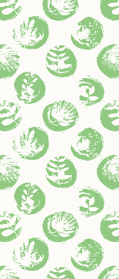 Store enrouleur avec des plantes reflétées sur des cercles verts