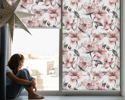 Store enrouleur à fleurs roses