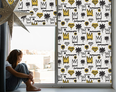 Store enrouleur avec fleurs dessinées