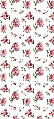 Store intérieur fenêtre en fleur rose