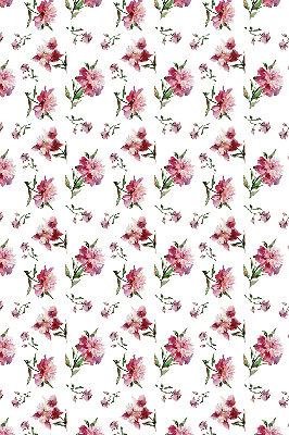 Store intérieur fenêtre en fleur rose