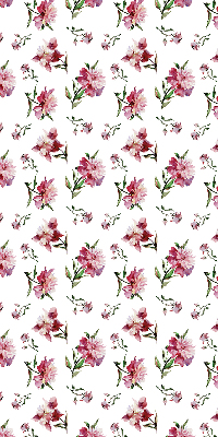 Store intérieur fenêtre en fleur rose