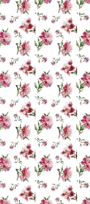 Store intérieur fenêtre en fleur rose