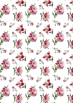 Store intérieur fenêtre en fleur rose