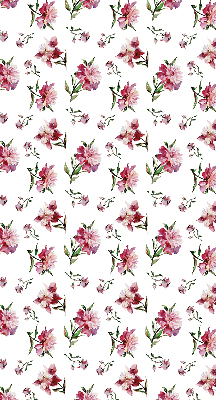 Store intérieur fenêtre en fleur rose