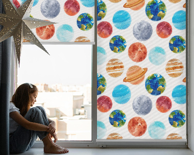 Store enrouleur avec le motif Planètes