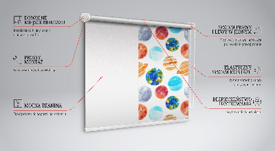 Store enrouleur avec le motif Planètes
