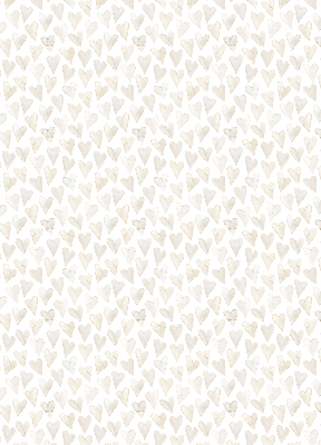 Store intérieur de couleur beige avec des cœurs