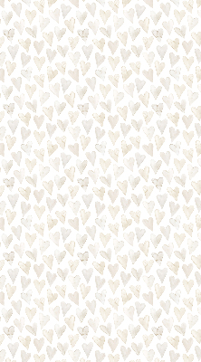 Store intérieur de couleur beige avec des cœurs