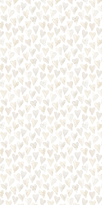 Store intérieur de couleur beige avec des cœurs