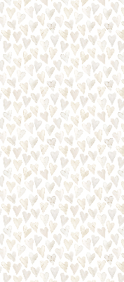 Store intérieur de couleur beige avec des cœurs