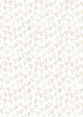 Store intérieur de couleur beige avec des cœurs