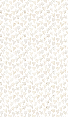 Store intérieur de couleur beige avec des cœurs