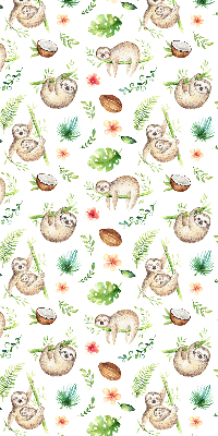 Store enrouleur avec motif de paresseux et de plantes