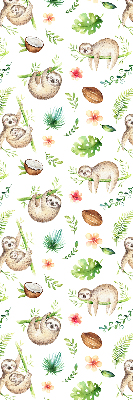 Store enrouleur avec motif de paresseux et de plantes