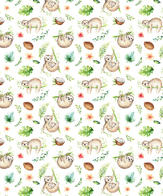 Store enrouleur avec motif de paresseux et de plantes