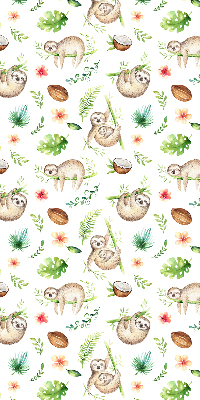 Store enrouleur avec motif de paresseux et de plantes
