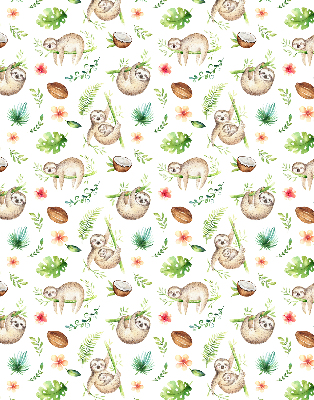 Store enrouleur avec motif de paresseux et de plantes