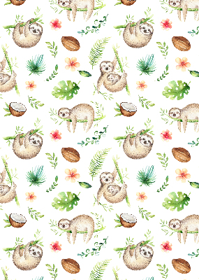 Store enrouleur avec motif de paresseux et de plantes