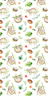 Store enrouleur avec motif de paresseux et de plantes
