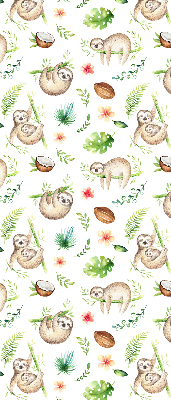 Store enrouleur avec motif de paresseux et de plantes
