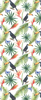 Store enrouleur toucans sur les fleurs