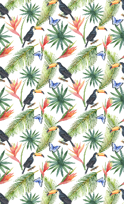 Store enrouleur toucans sur les fleurs