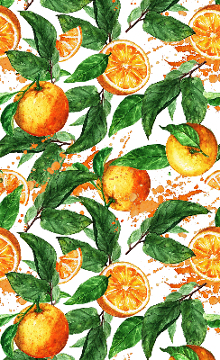 Store intérieur fenêtre avec motif d'oranges et de feuilles