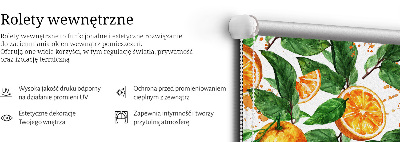 Store intérieur fenêtre avec motif d'oranges et de feuilles