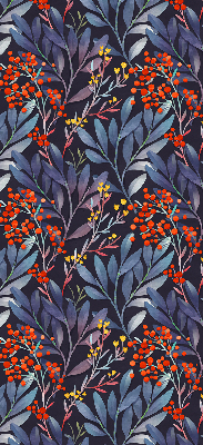 Store enrouleur avec motif de feuilles sombres et de sorbier