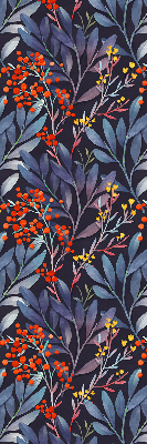 Store enrouleur avec motif de feuilles sombres et de sorbier