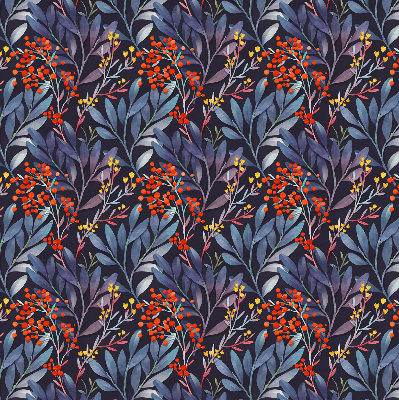 Store enrouleur avec motif de feuilles sombres et de sorbier